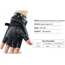 Halbfinger Lederhandschuhe - mit Nieten & Schnalle - Rock / Punk Stil
