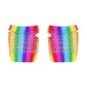 Bunte Fishnet Handschuhe - Retro Meerjungfrau - fingerlos - lang / kurz
