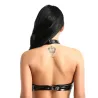 Sexy crop top - leder rückenlos bra - mesh & latex