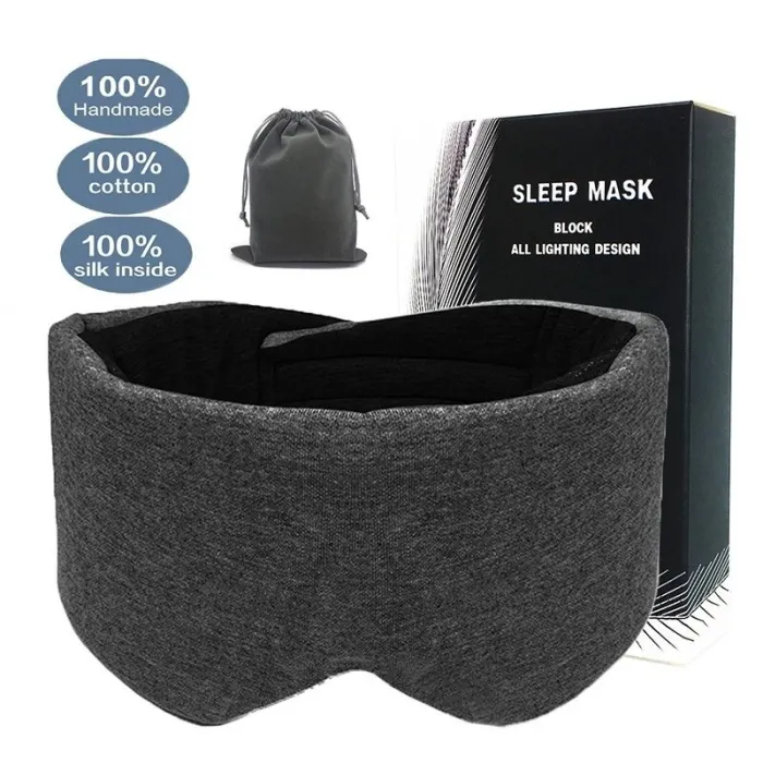 Seide - Schlafmaske - Reisen - Grau - Schwarz