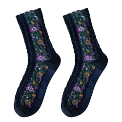 Stickerei Blumen Socken - Ethnischer Stil - Frauen