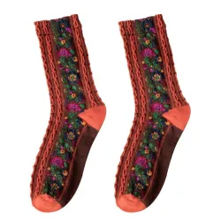 Embroidery Flower Socks - Ethnic Style - WomenWomen's fashion