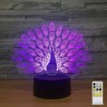 Peacock Lamp - Colorful - 3D Light - Remote ControlLights & lighting