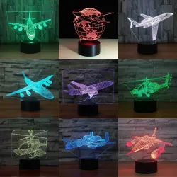 Air Plane Lampe - 3D Licht - LED - 7 Farben