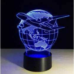 Air Plane Lampe - 3D Licht - LED - 7 Farben