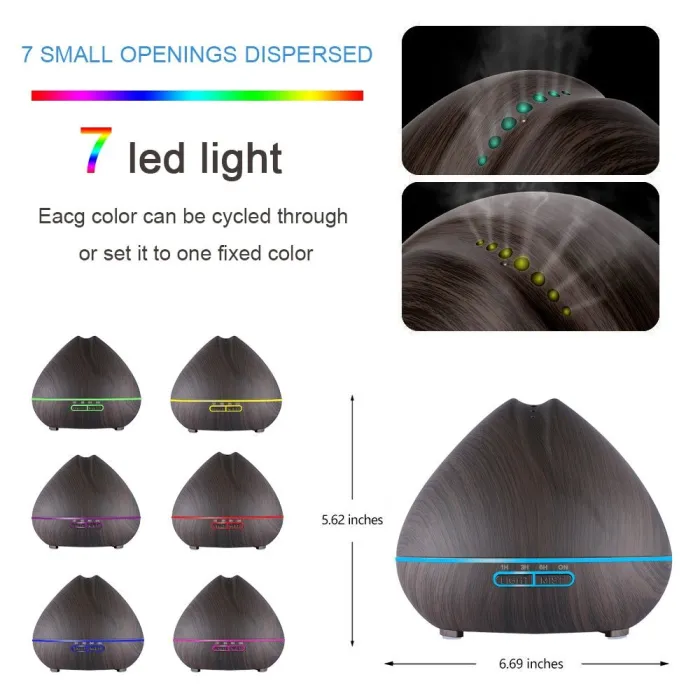 Remote Control - Air - Aroma - Ultrasonic Humidifier - LED LightsHumidifiers