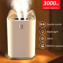 Luftbefeuchter - 3000ML - Doppeldüse - Cool Mist - Bunte LED