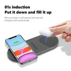 2 in 1 Qi Wireless Ladegerät - Samsung S20 - S10 - Double Fast Lade Pad