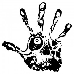 Skull eye - fingers - zombie hand - vinyl car stickerStickers