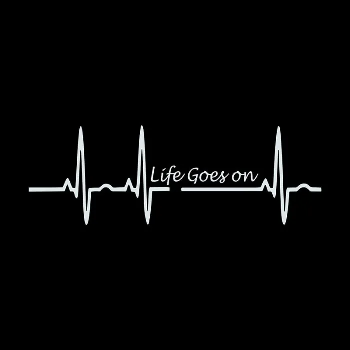 Life Goes On / heartbeat - vinyl car stickerStickers