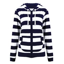 Striped Hoodie - mit Reißverschluss