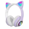 Kabellose Kopfhörer - LED - Bluetooth - Geräuschunterdrückung - Unterstützung TF-Karte - 3,5mm Buchse - Katzenohren