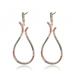 Big pendant earrings - multicolored