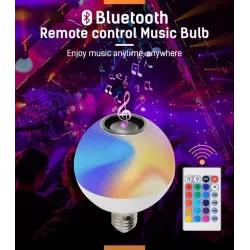 12W - E27 - RGB - LED bulb with Bluetooth speaker - remote controlE27