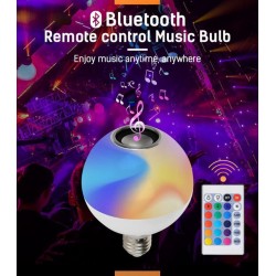 12W - E27 - RGB - LED Lampe mit Bluetooth Lautsprecher - Fernbedienung