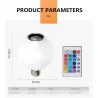12W - E27 - RGB - LED bulb with Bluetooth speaker - remote controlE27