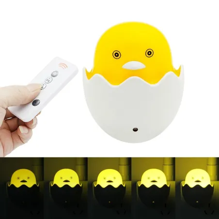 Gelbe Ente - LED Nachtlicht - EU Wandstecker - Steuersensor - dimmbar - Fernbedienung