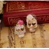 Kristallschädel mit Rose - kleine Ohrringe