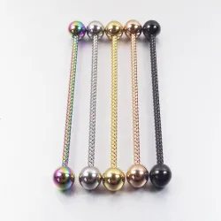 Twisted industrial barbell - Body Piercing - Edelstahl - 38mm