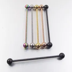 Twisted industrial barbell - Body Piercing - Edelstahl - 38mm