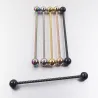 Twisted industrial barbell - body piercing - stainless steel - 38mmEarrings