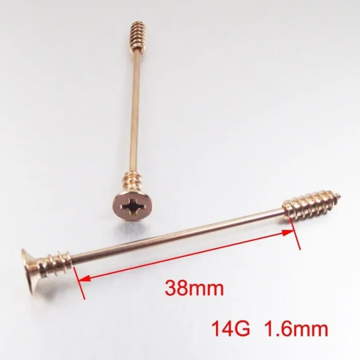 Twisted industrial barbell - Body Piercing - Edelstahl - 38mm