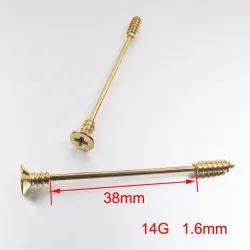 Twisted industrial barbell - Body Piercing - Edelstahl - 38mm