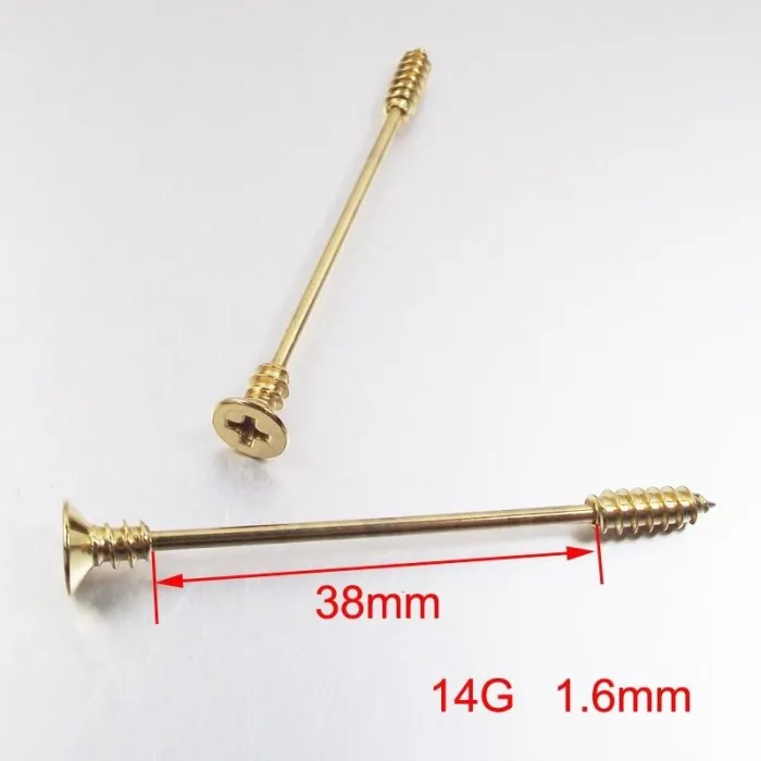 Twisted industrial barbell - Body Piercing - Edelstahl - 38mm