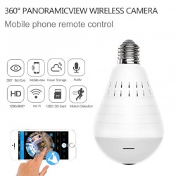 Mini IP Sicherheitskamera - kabellos - LED - 960P - WiFi - CCTV - Fischaugen - zwei Möglichkeiten Audio - Lampe - Lampe