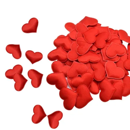 Satin Herzen Blütenblätter - Konfetti - Hochzeiten / Tische / Betten / Valentine's Dekoration - 100 Stück - 35mm