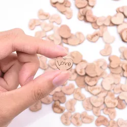 Mini wooden love hearts - decoration - 100 piecesValentine's day