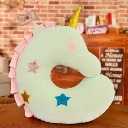 U geformtes Kissen - Plüsch Einhorn