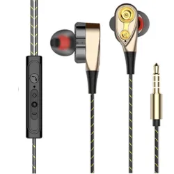 Drahtohrhörer - Ohrhörer - Hoch Bass - Doppelantrieb - mit Mikrofon - 3,5mm