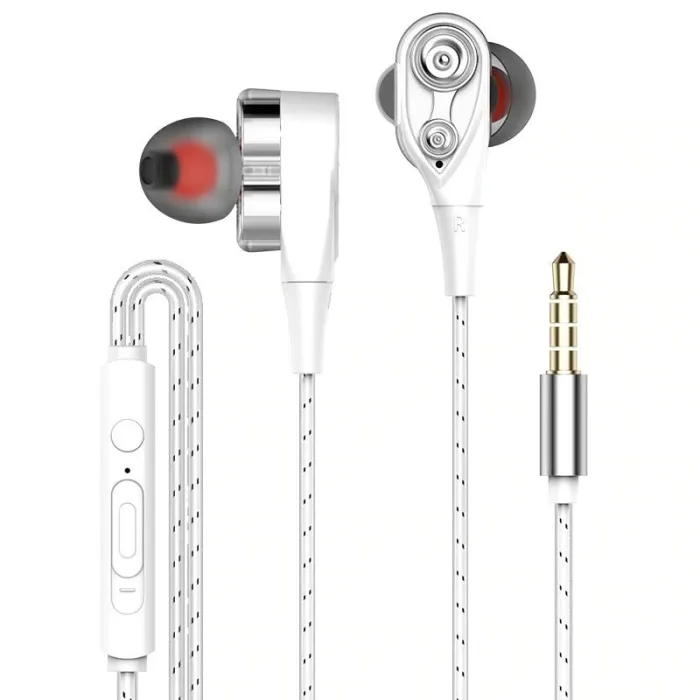 Drahtohrhörer - Ohrhörer - Hoch Bass - Doppelantrieb - mit Mikrofon - 3,5mm