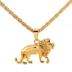 Modische Halskette mit Löwen - Gold