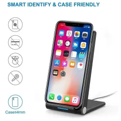 10W / 15W - drahtloses Ladegerät - schnelles Laden - Stand für iPhone / Samsung
