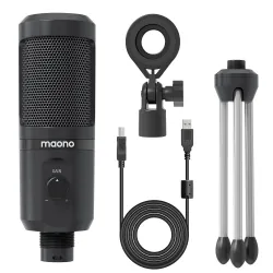 AU-PM461TR - USB-Mikrofonkondensator - Aufnahme - Online-Lernen - Treffen - Live-Streaming - Spiele - mit Stativständer