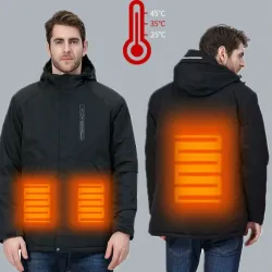 USB - beheizte Wärmejacke mit Kapuze / Reißverschluss - wasserdicht