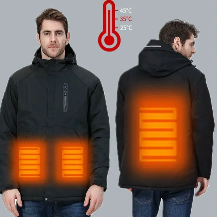 USB - heated thermal jacket with hood / zippers - waterproofJackets