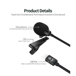 YC-LM10 II - 1.5m - 3m - 6m - professional microphone Lavalier - cable for iPhoneMicrophones