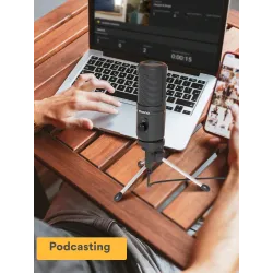 AU-PM461TR - USB-Mikrofonkondensator - Aufnahme - Online-Lernen - Treffen - Live-Streaming - Spiele - mit Stativständer
