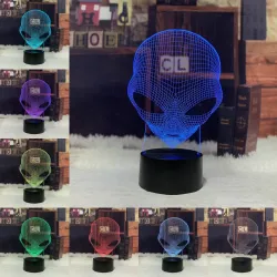 3D alien's head - touch control - RGB - LED - USB - Nachtlampe