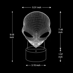 3D alien's head - touch control - RGB - LED - USB - night lampLights & lighting