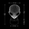 3D alien's head - touch control - RGB - LED - USB - Nachtlampe