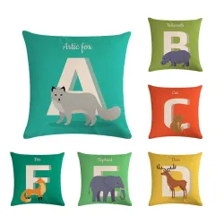 Tierisches Alphabet - Kissenbezug - Baumwolle - 45 * 45cm