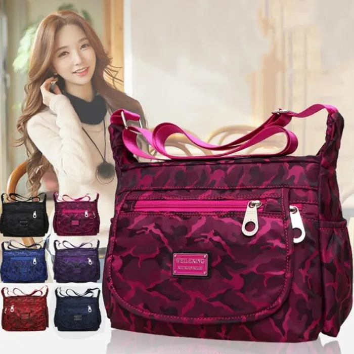 Elegante Nylon Schultertasche - wasserdicht