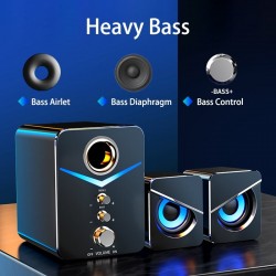 Computer-Lautsprecher-Set - Bluetooth 5.0 - USB - Stereo-Sound - Bass