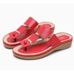 Bohemian Style Sandalen - Strand Flip-Flops mit Metalldekoration