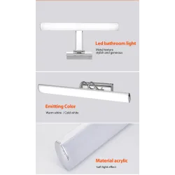 Modern - LED Spiegel Licht - Wandleuchte - Edelstahl - wasserdicht - 12W - AC 90-265V - 42cm