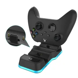 Ladestation mit zwei Steckplätzen für den drahtlosen Controller der XBOX Serie X - 2 * 600-mAh-Akkus - Kabel